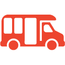 red icon of a paratransit van