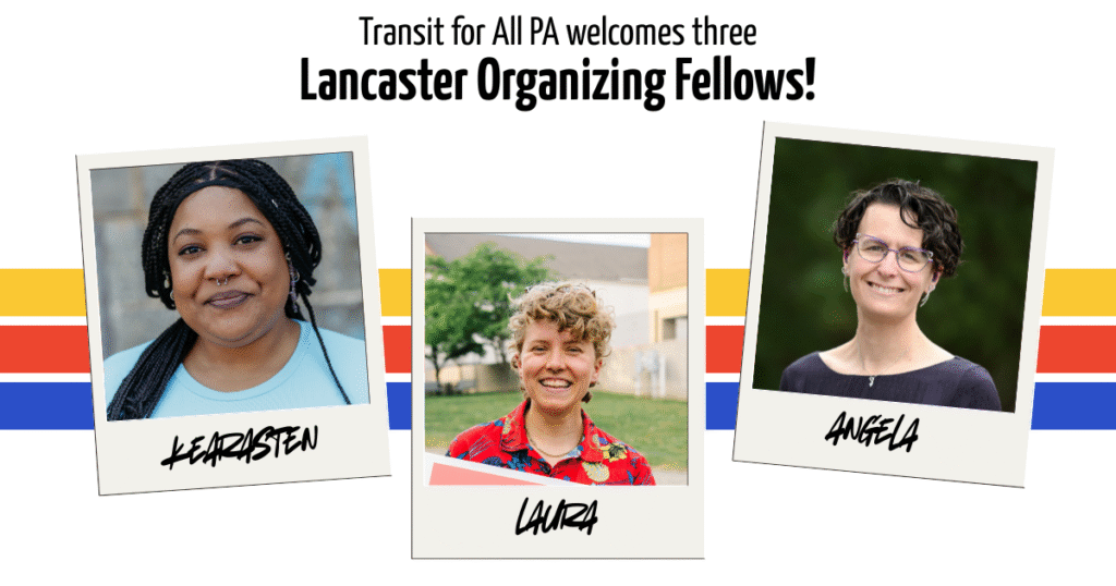 Polaroid-style headshots of 3 Organizing Fellows