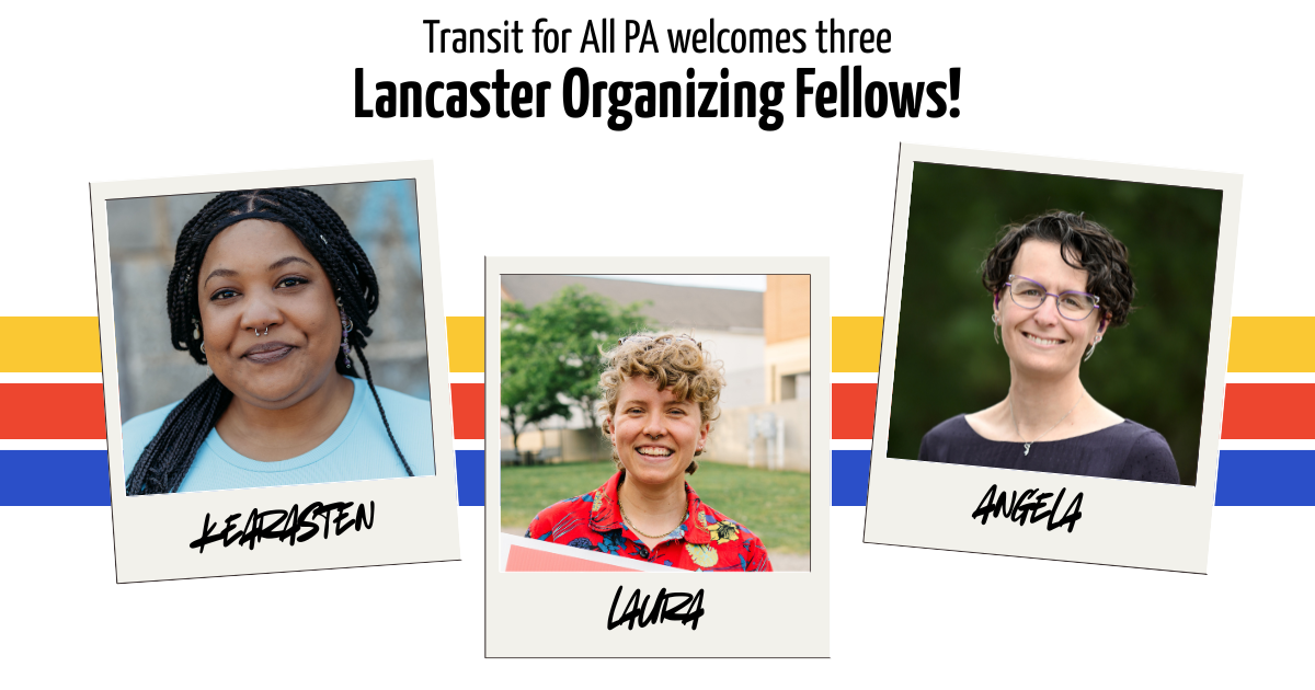 Polaroid-style headshots of 3 Organizing Fellows